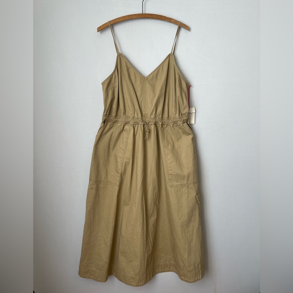 Tan‎ Drawstring Utility Dress Large